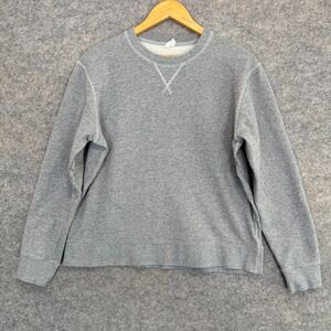 Arket French‎ Terry Sweatershirt Mens Medium V Notch Gray Casual Crew Pullover
